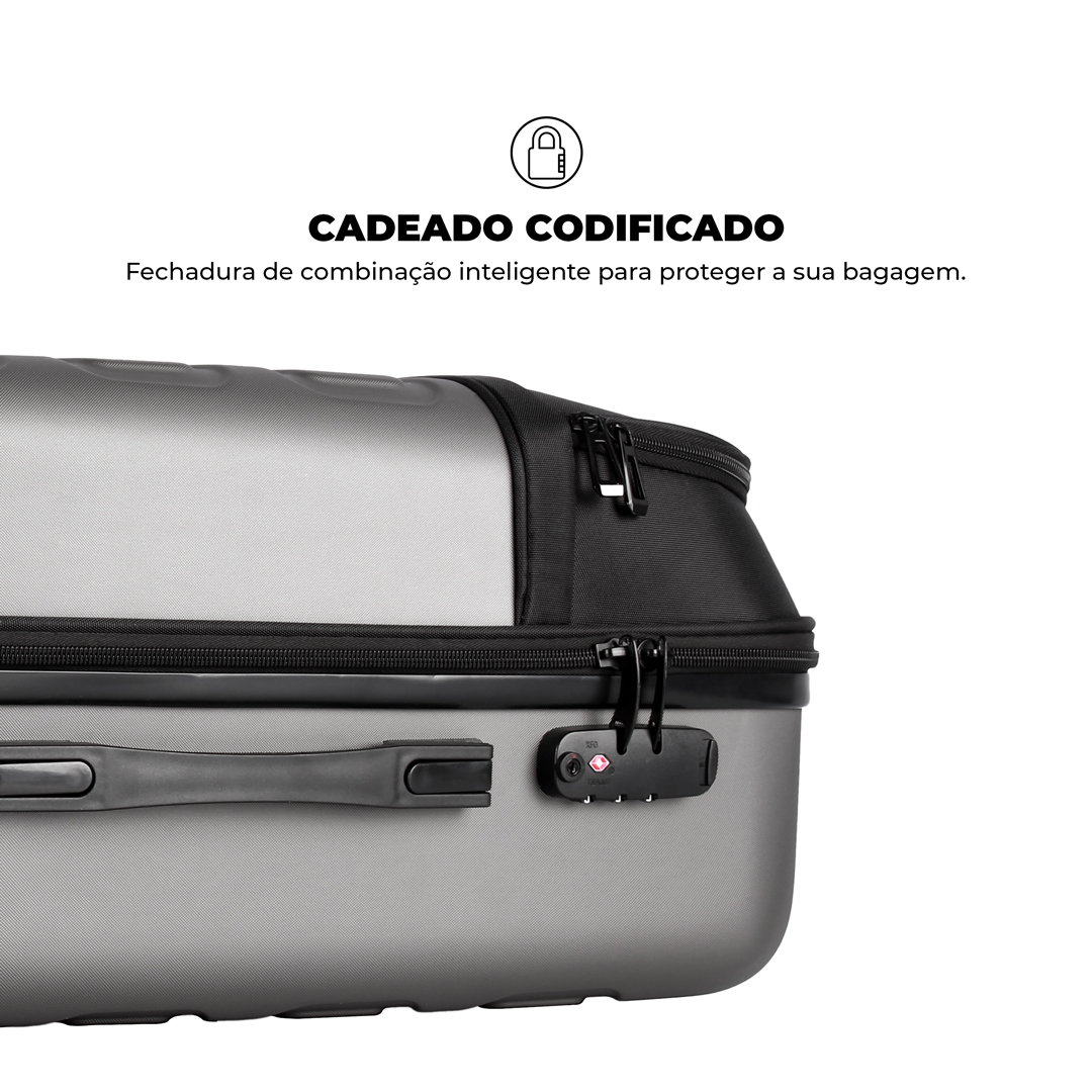 Mala de Viagem Armor - Para Despachar - Gshield + Balança Digital Portátil para Bagagem - Verde - foto 7