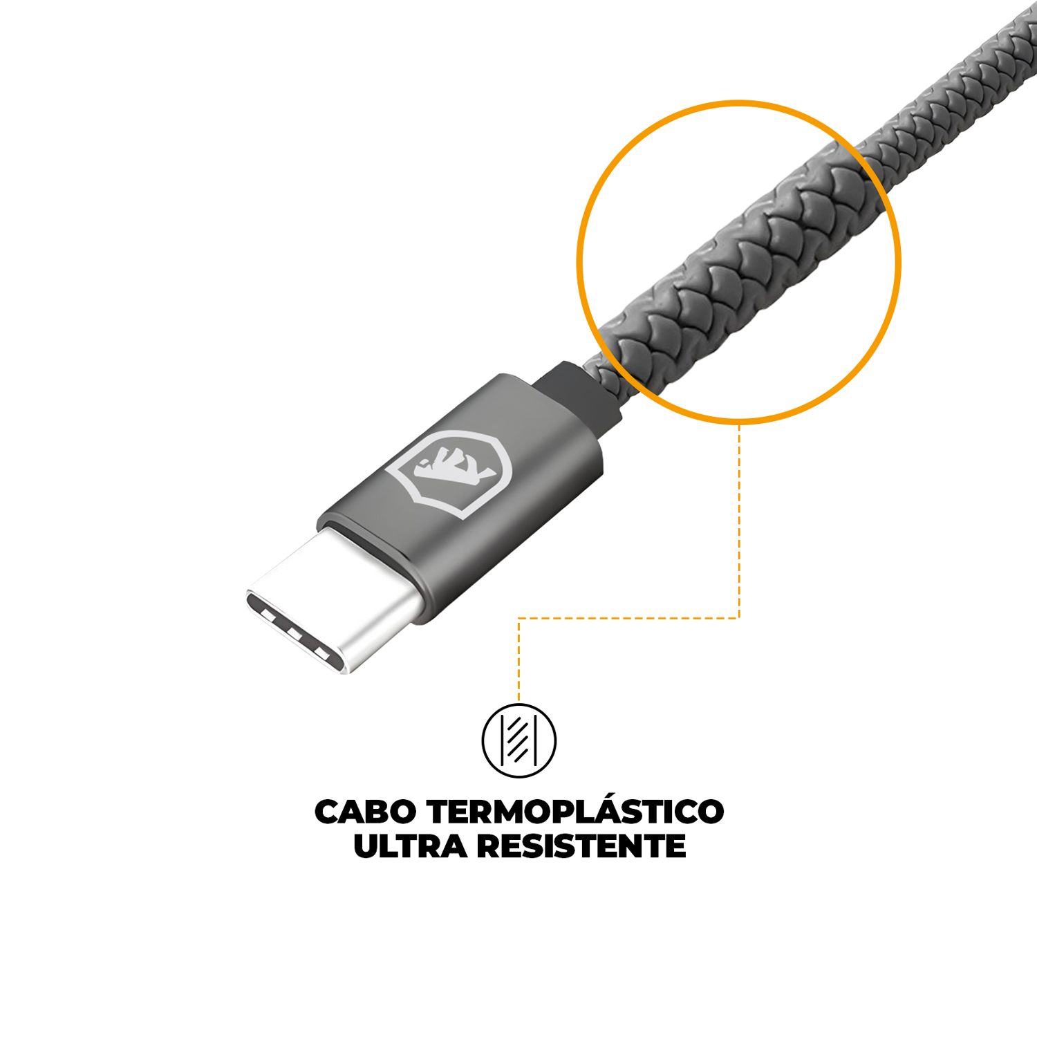 Carregador Turbo Duplo Tipo C + 2UN Cabo Symetric - Tipo C / Tipo C - 1,5M - Gshield