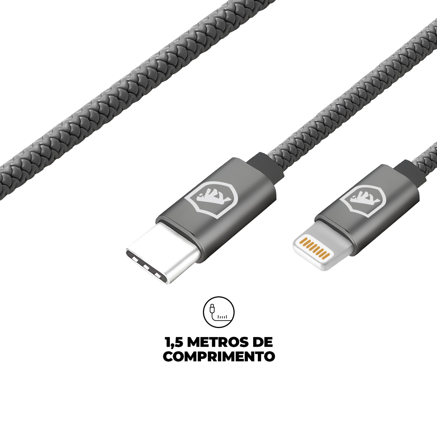 Carregador Turbo Duplo Tipo C + 2UN Cabo Symetric - Lightning / Tipo C - 1,5M - Gshield