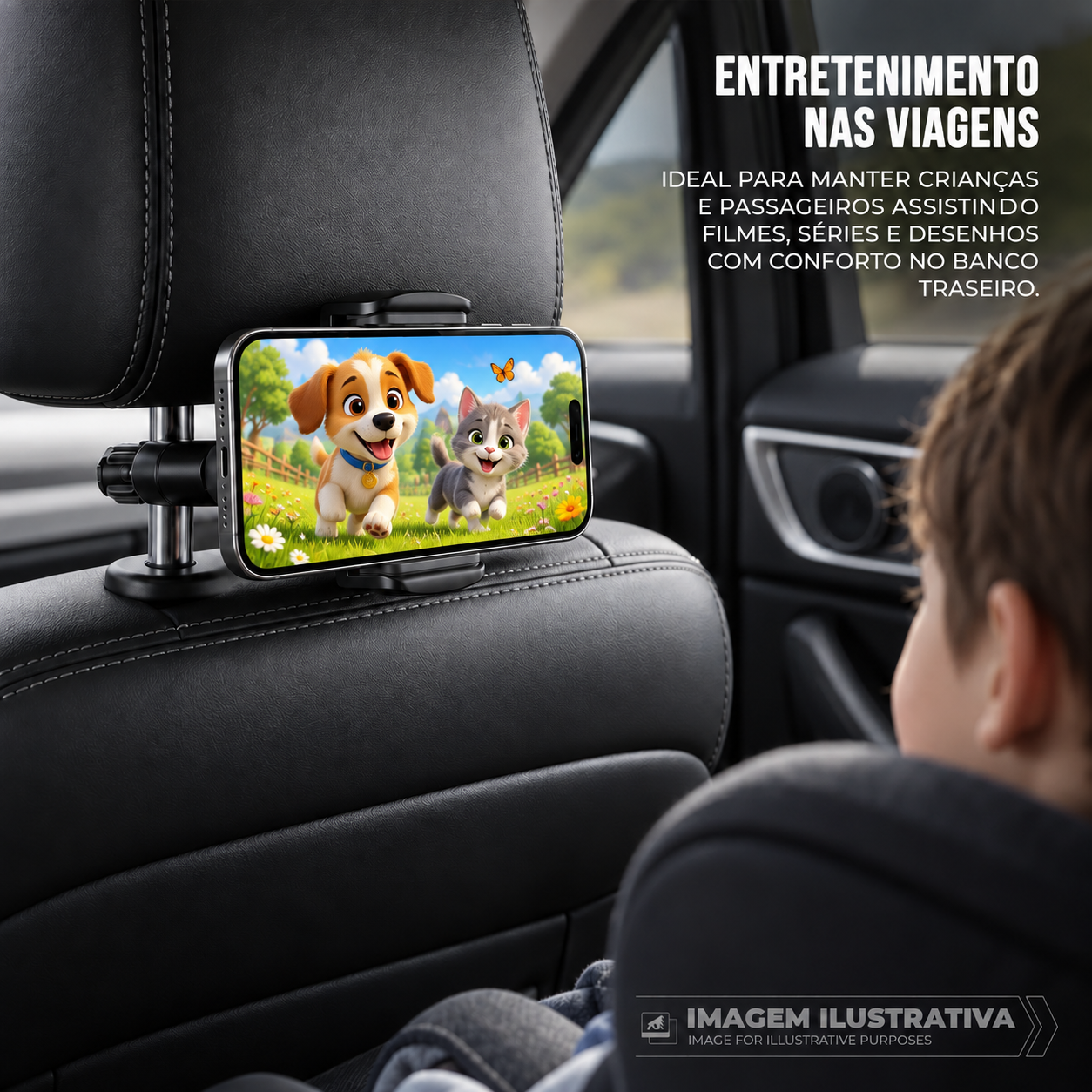 Suporte Veicular de Celular Universal Rotação 360° para Encosto do Banco Traseiro - Survivor - Gshield - foto 4