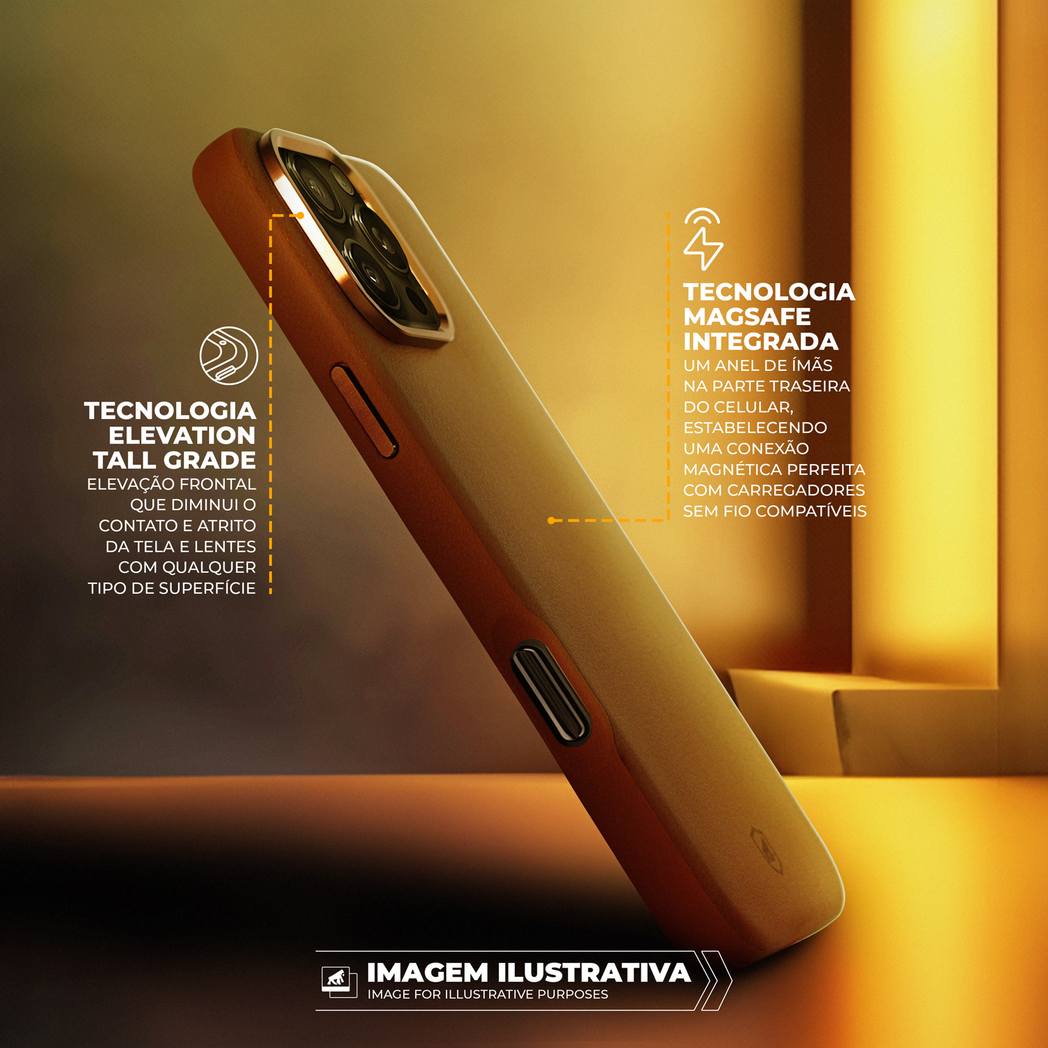 Capa para iPhone 16 - Couro Dual Magsafe - Marrom - Gshield