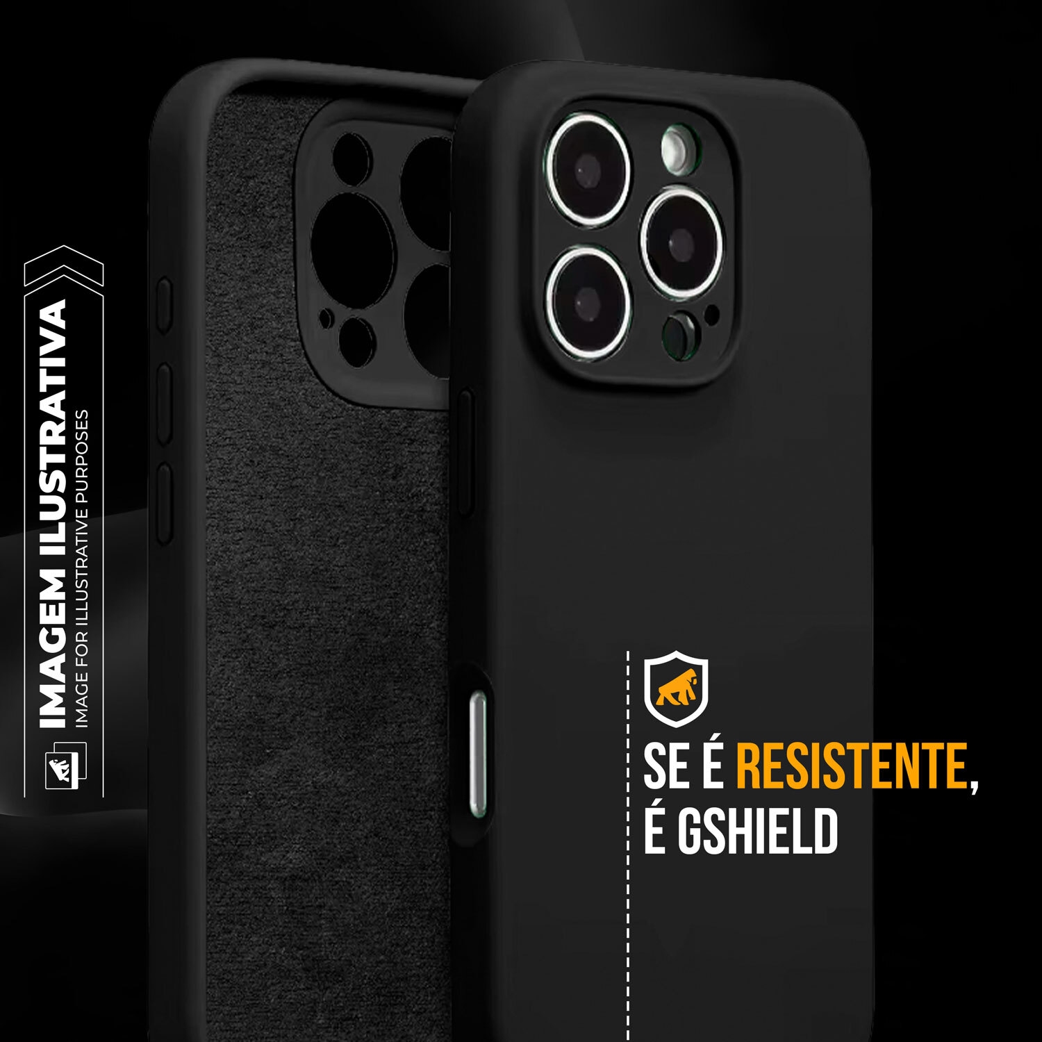 Capa para iPhone 16 - Silicon Premium Preta - Gshield