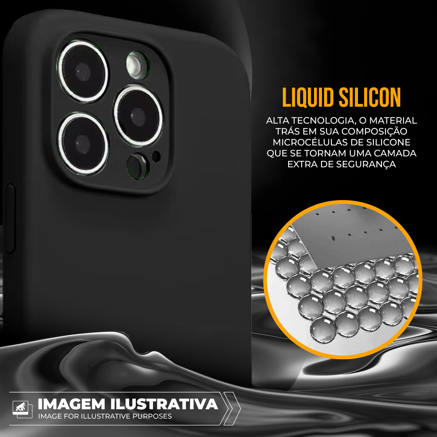 Capa para iPhone 16 - Silicon Premium Preta - Gshield