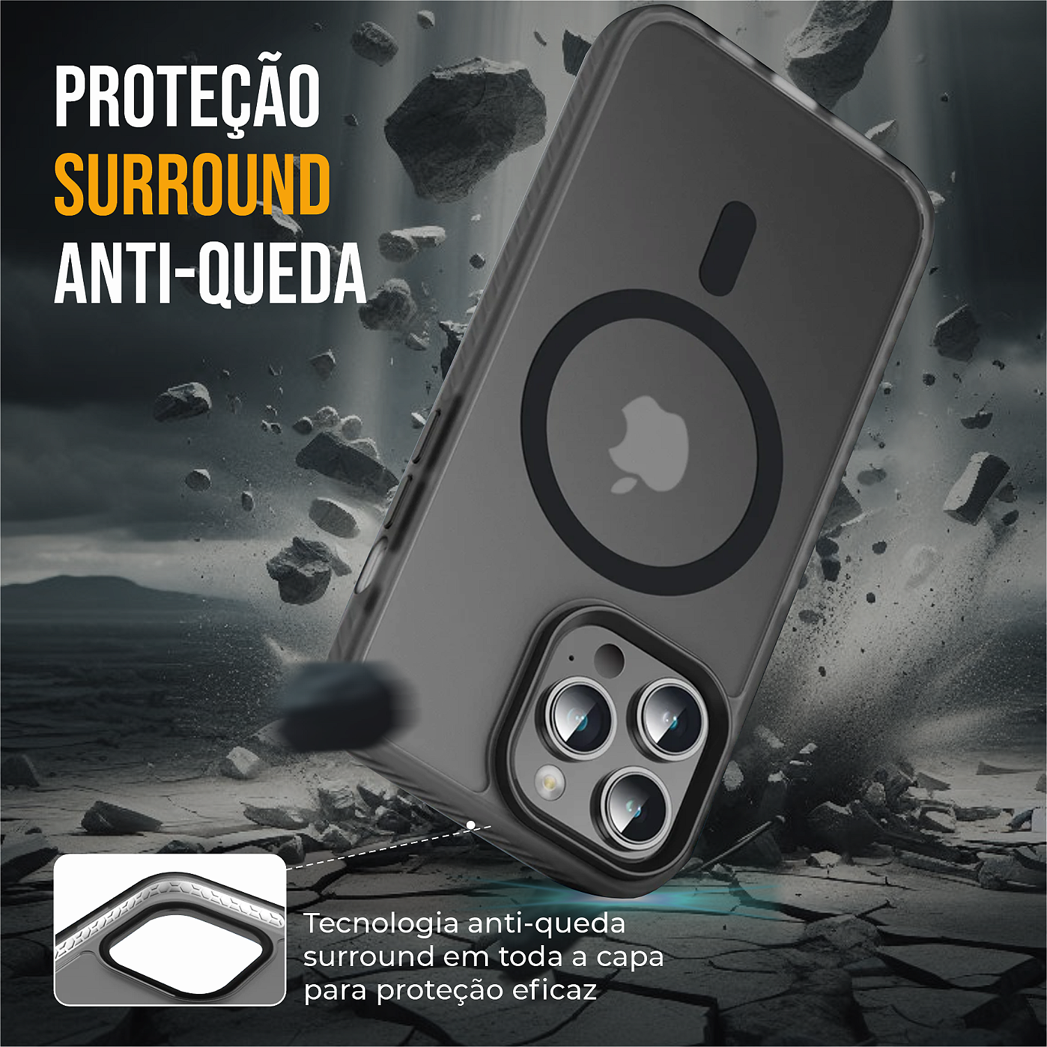 Capa MagSafe Pro para iPhone 16 - Preta - Gshield