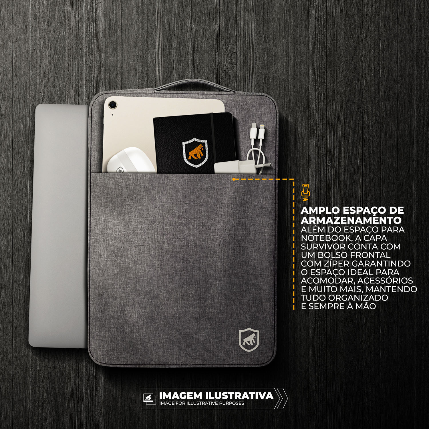Capa para Notebook de 15,6 - 17,3 Polegadas - Survivor - Cinza - Gshield