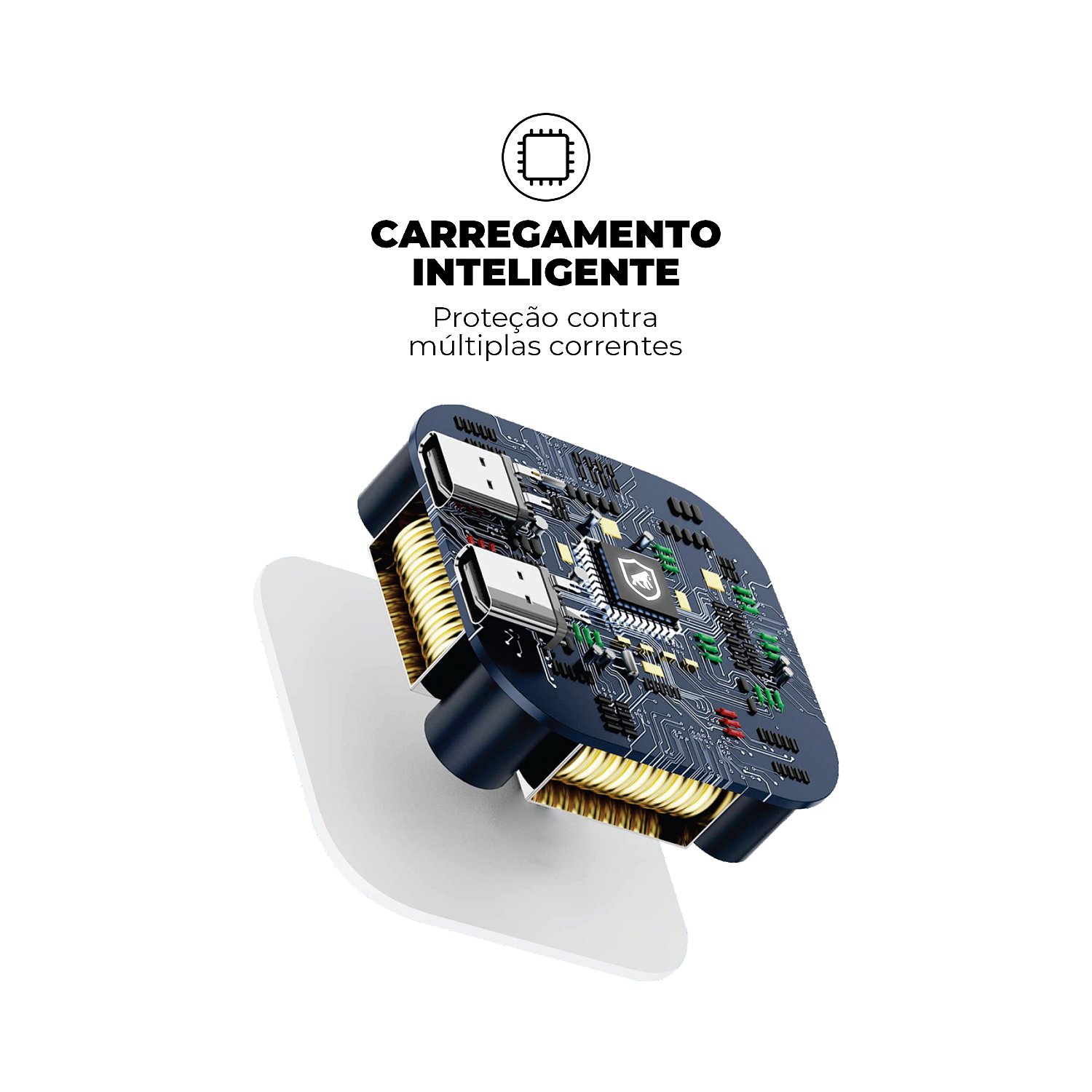 Carregador Turbo Duplo Tipo C + 2UN Cabo Turbo Militar - 1,5M - Lightning / Tipo C - Gshield