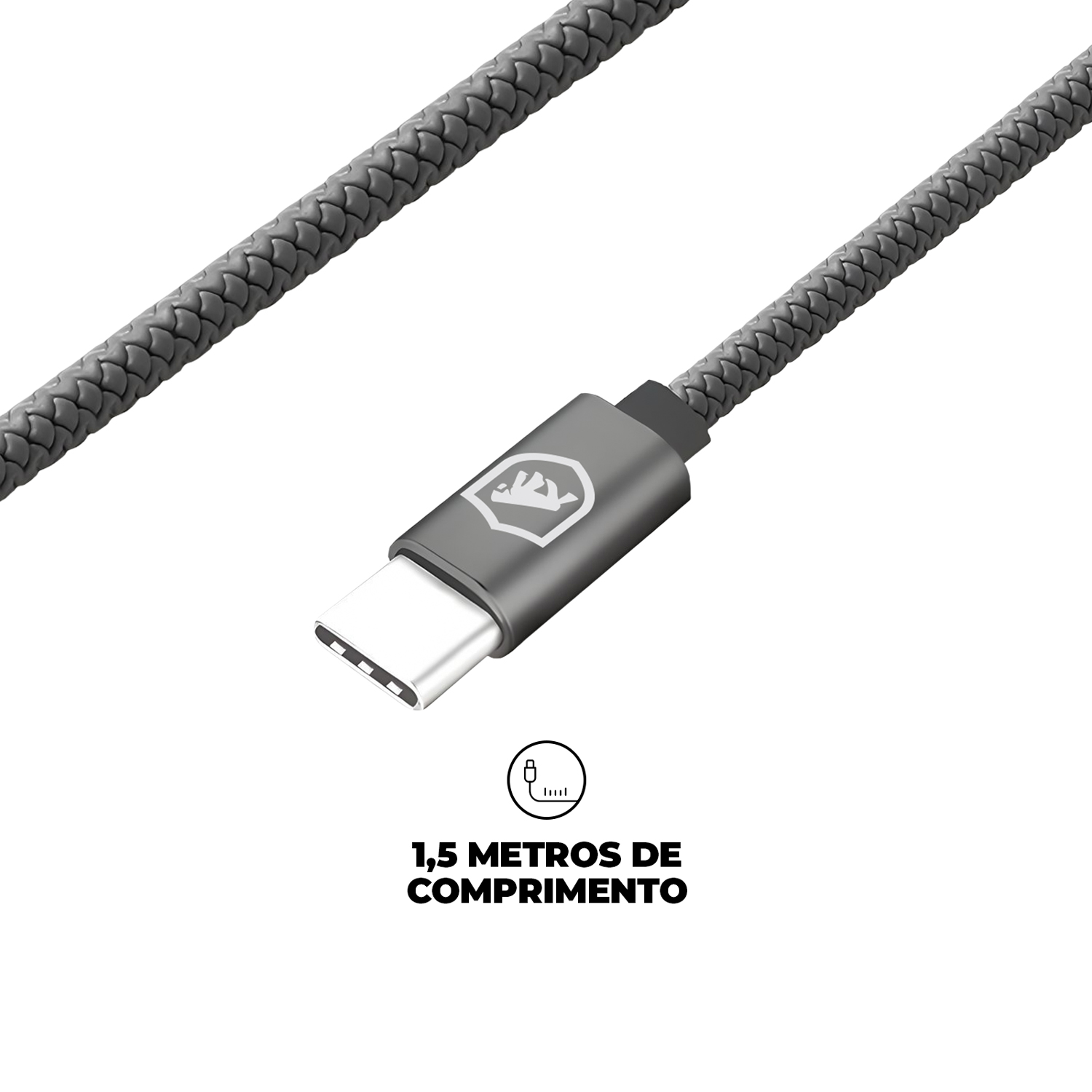 Cabo Symetric - Tipo C / Tipo C - 1,5M + Carregador Turbo Tipo C - Branco - Gshield