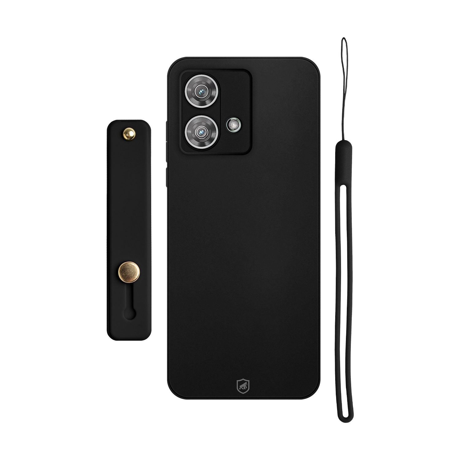 Kit Capa Silicon Veloz para Motorola Moto Edge 50 Pro + Ring Socket + Cordão - Preto - Gshield