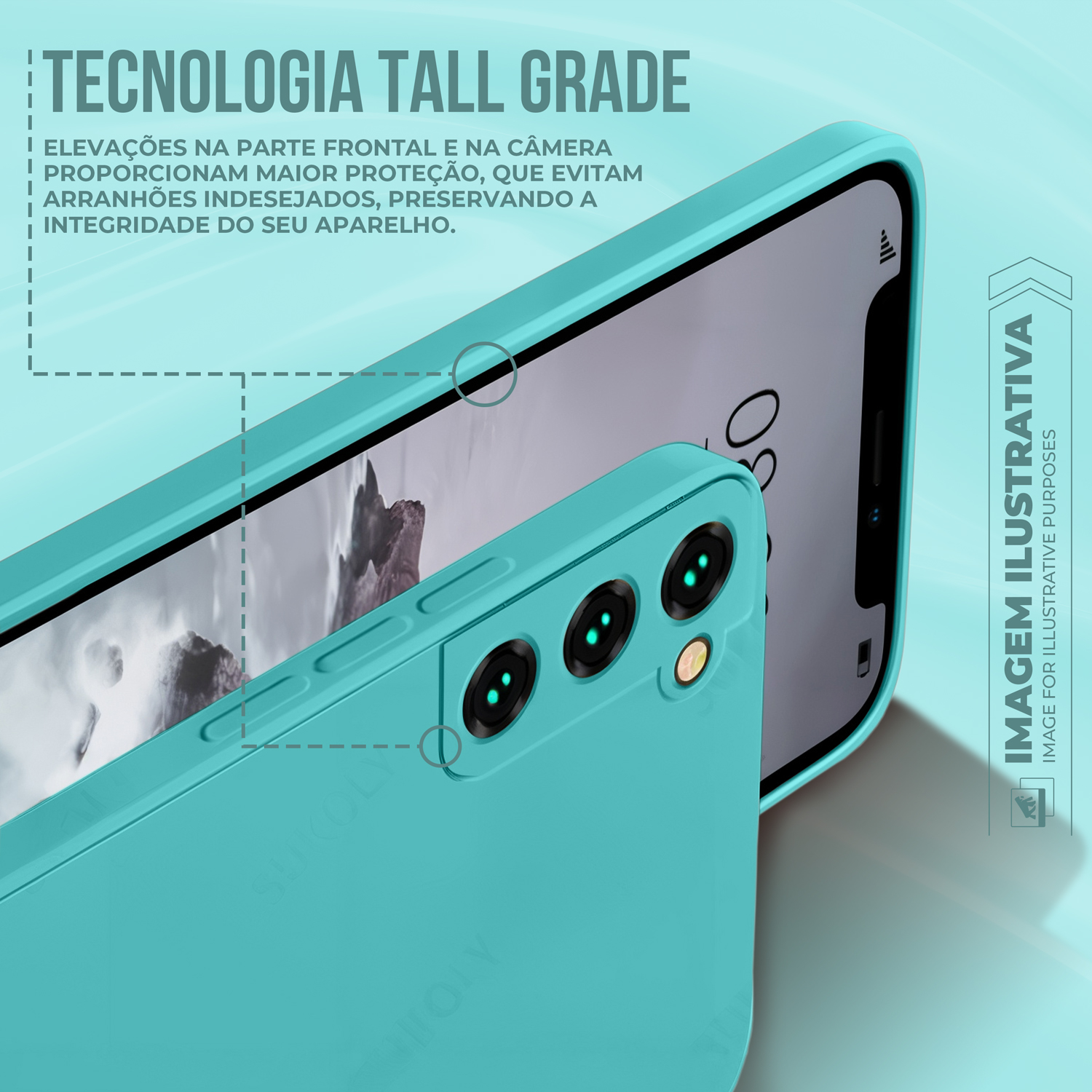 Capa para Motorola Moto Edge 40 Neo - Silicon Veloz - Verde Água - Gshield