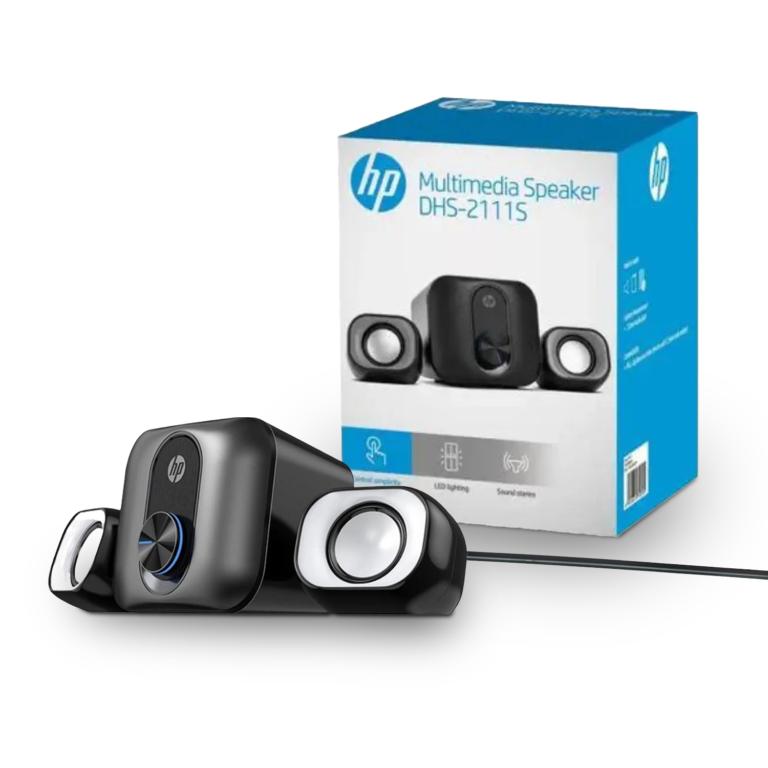 Caixa de som 2.1 Speaker USB-A e Conector 3.5mm Subwoofer 5W - Preta - HP - foto 2
