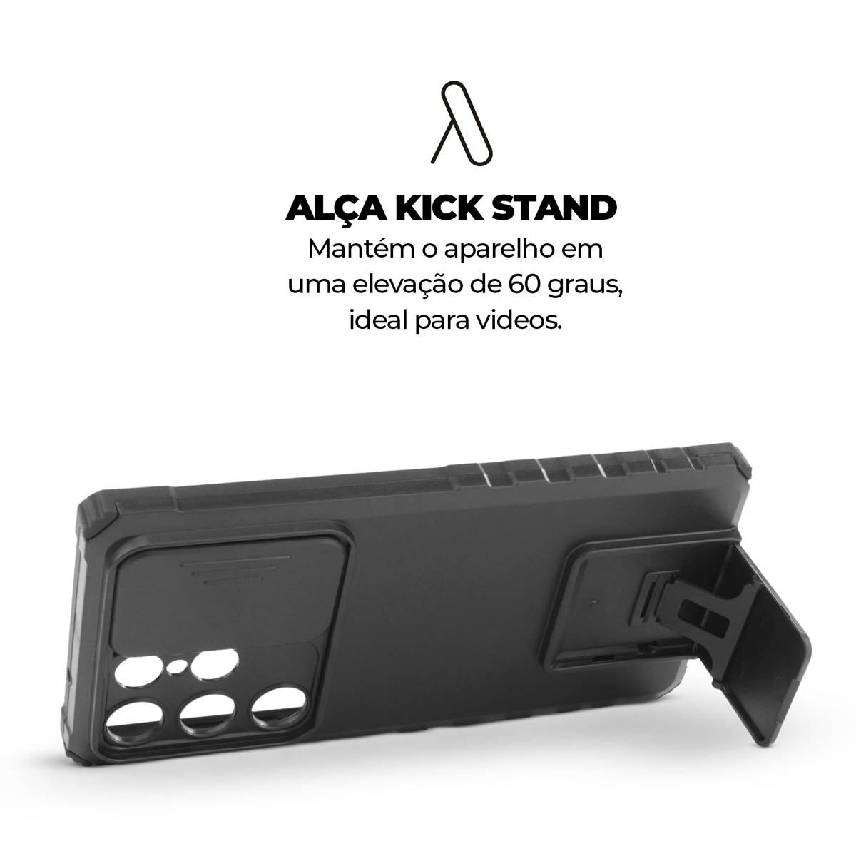 Capa Victus + Película Frontal e Traseira Preta para Samsung Galaxy S23 Ultra - Gshield