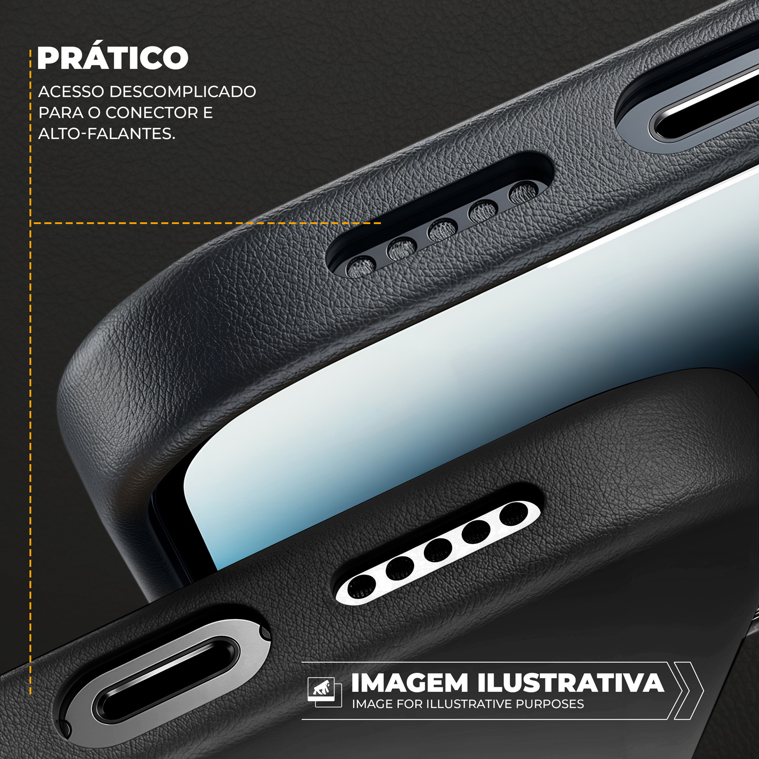 Kit Capa Couro Dual Magsafe e Pelicula Defender Pro Privacidade para iPhone 15 - Gshield
