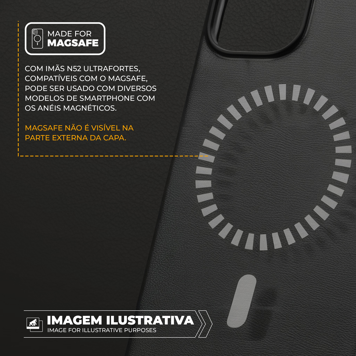 Kit Capa Couro Dual Magsafe e Pelicula Defender Pro Privacidade para iPhone 15 - Gshield