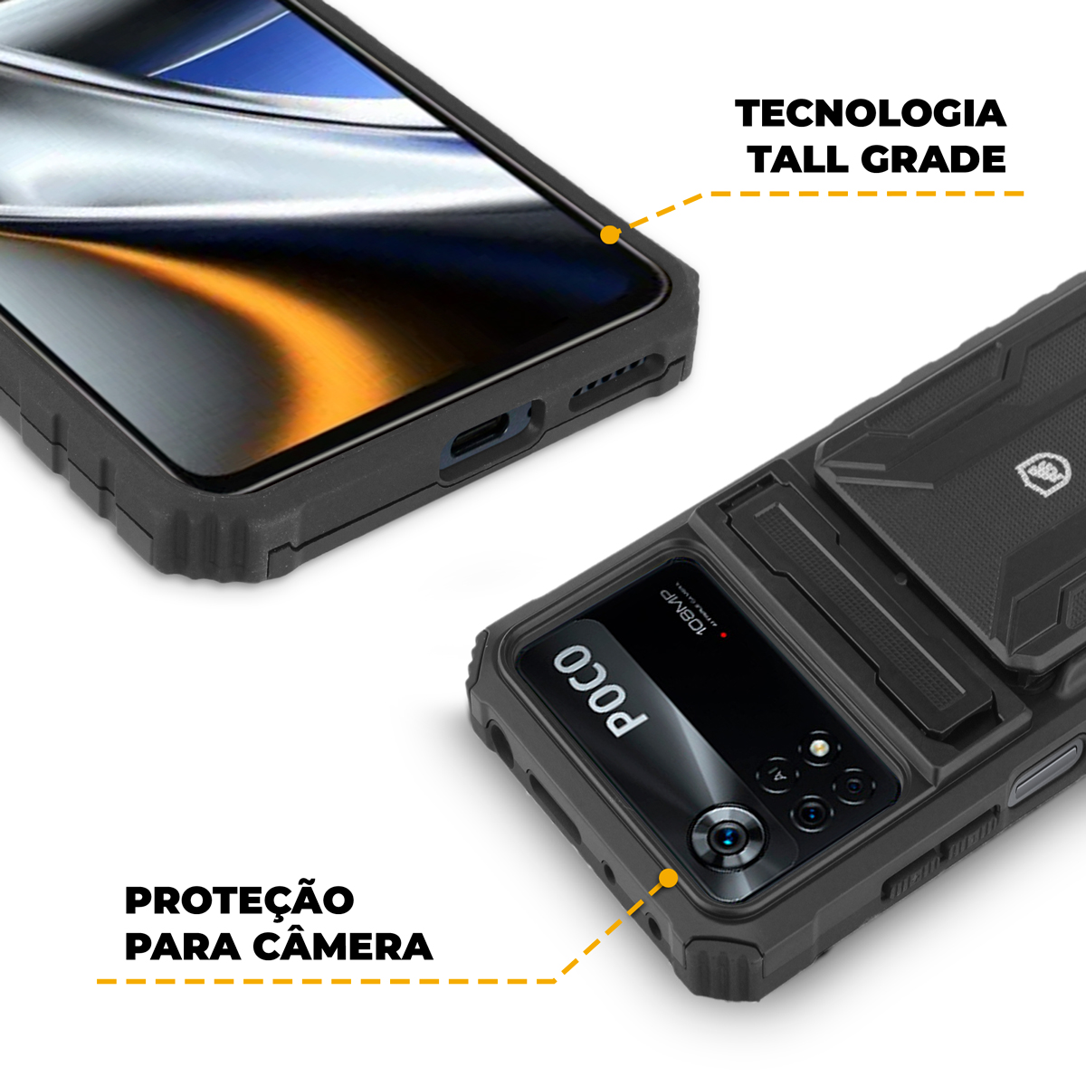 Kit Snap Guardian - Clip + Braçadeira + Capa para Xiaomi Poco X4 Pro 5G - Gshield