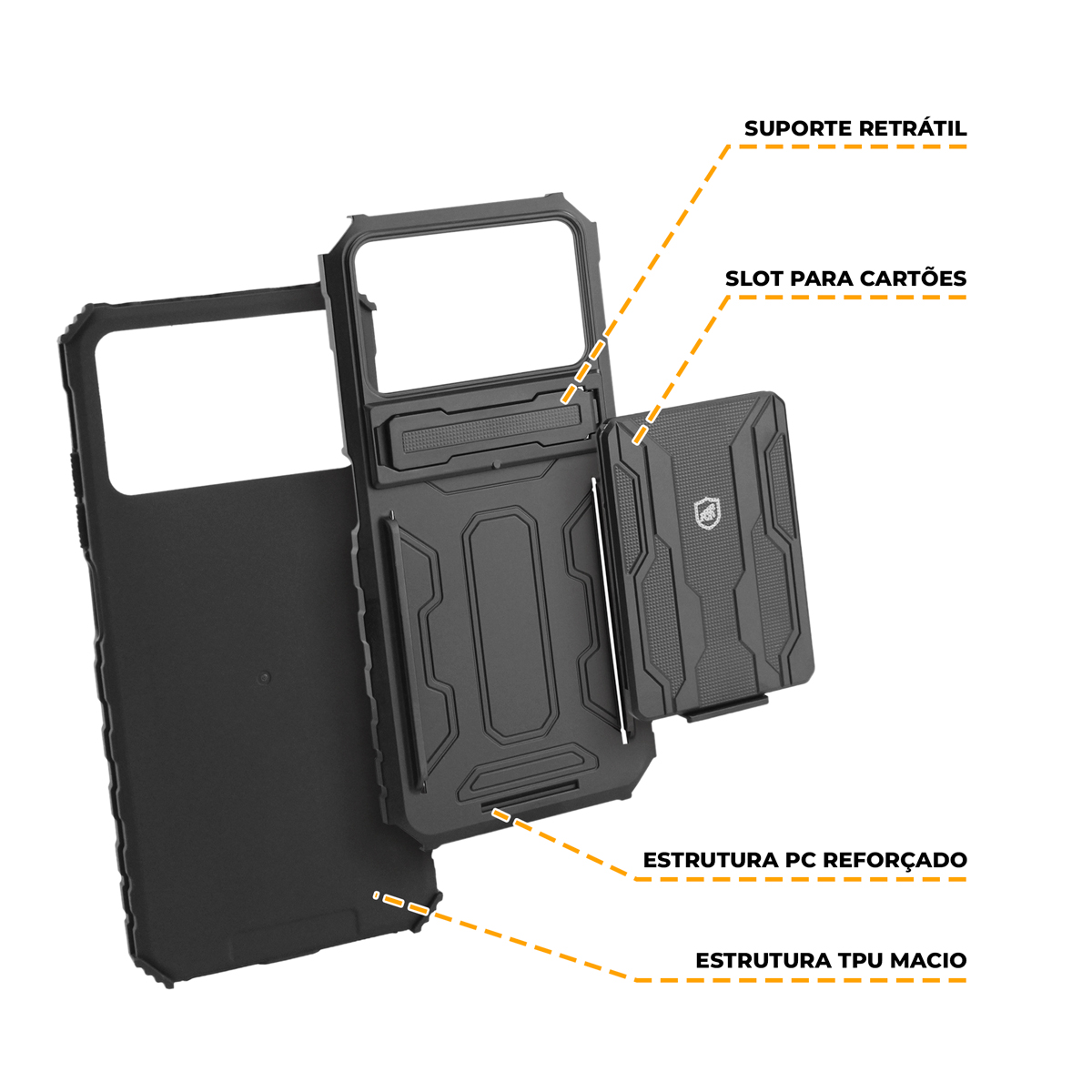 Kit Snap Guardian - Clip + Braçadeira + Capa para Xiaomi Poco X4 Pro 5G - Gshield