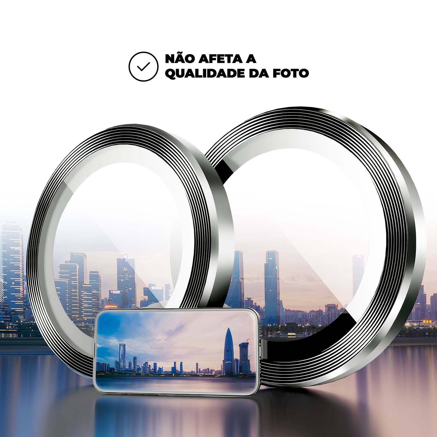 Protetor de Lente para iPhone 16 - One Armor - Frame para câmera - Prata - Gshield
