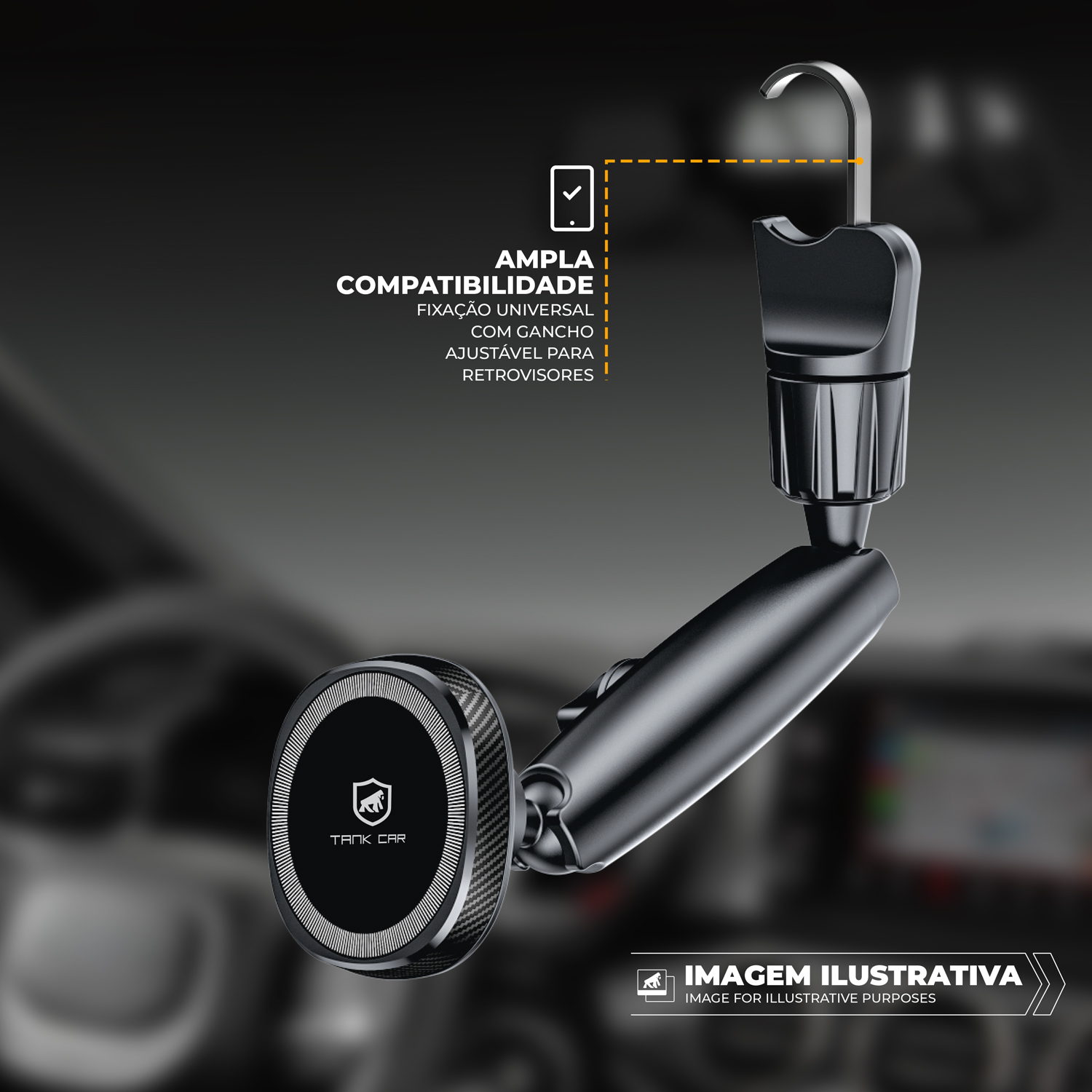 Suporte Veicular Magsafe para Retrovisor - Tank Safe - Gshield - foto 2