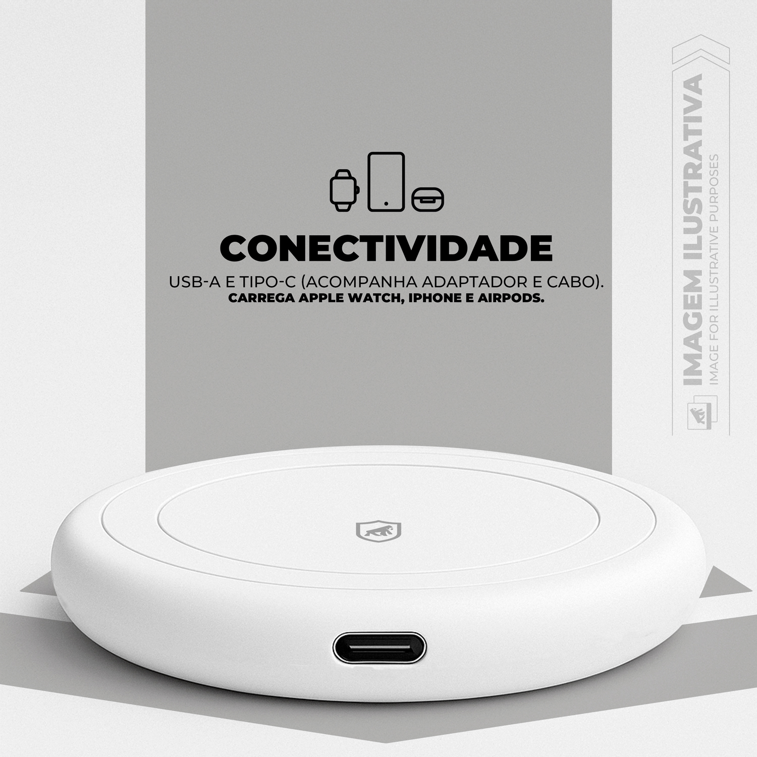Carregador Wireless 3 em 1 - Discovery - Branco - Gshield - foto 2