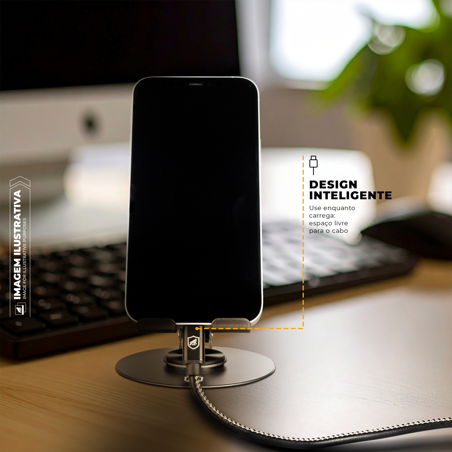 Suporte Metálico 360 - Discovery - Para Celular - Prata - Gshield - foto 3