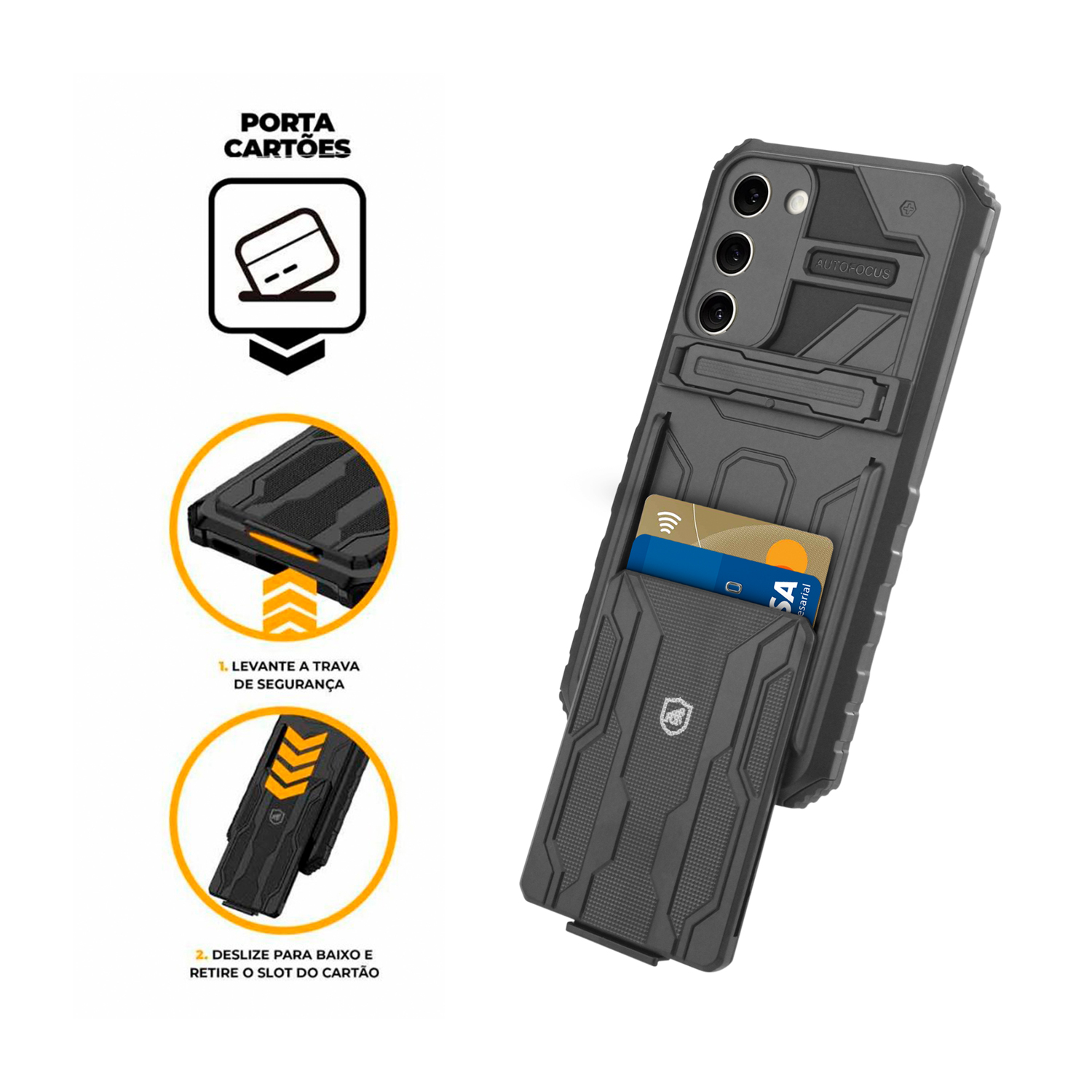 Kit Snap Guardian - Clip + Braçadeira + Capa para Samsung Galaxy S22 Plus - Gshield