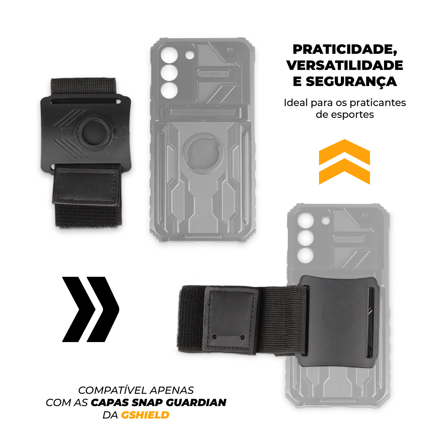 Kit Snap Guardian - Clip + Braçadeira + Capa para Samsung Galaxy S22 Ultra - Gshield
