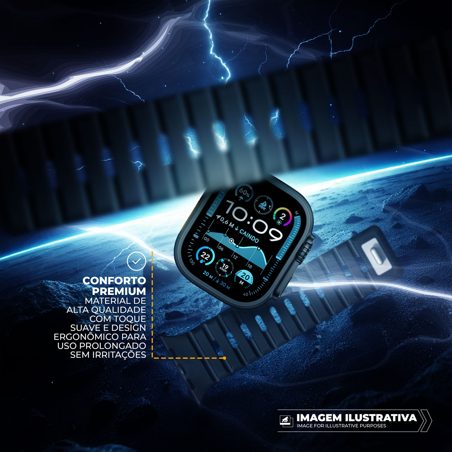Pulseira para Apple Watch 38 / 40 / 41MM - Discovery Magnética - Preta - Gshield