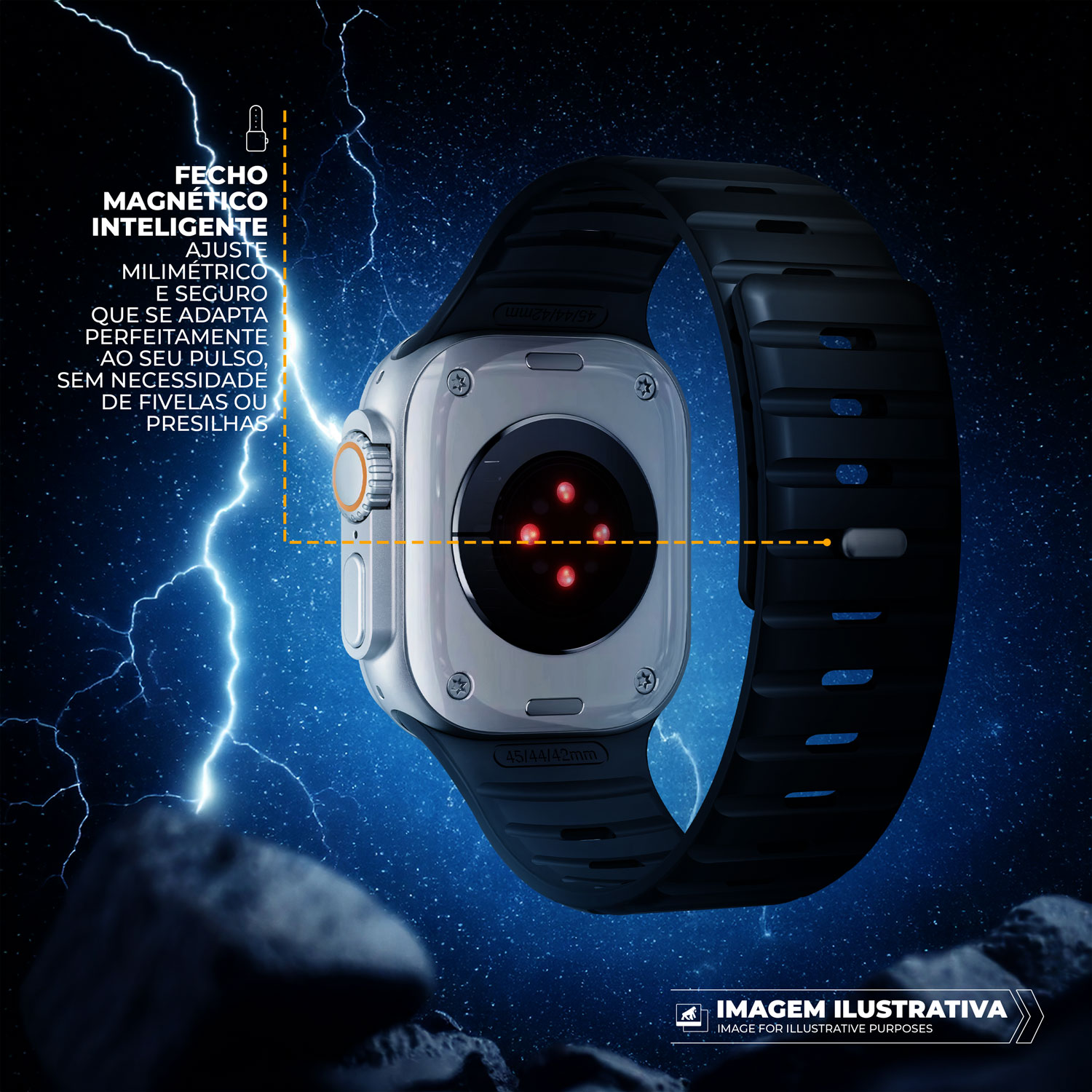Pulseira para Apple Watch 38 / 40 / 41MM - Discovery Magnética - Preta - Gshield