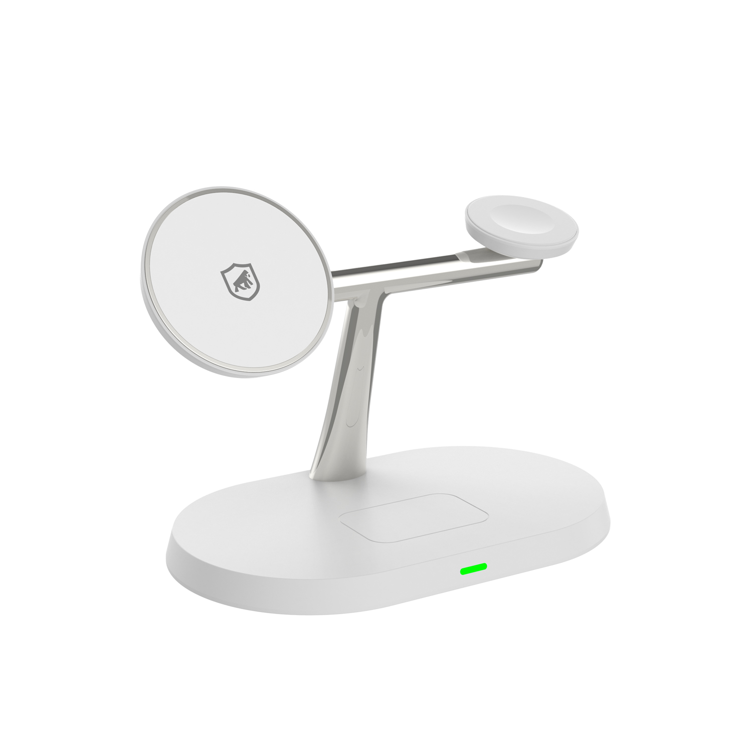 Carregador Wireless 3 em 1 MagSafe - para Smartphone, Apple Watch e Fones de Ouvido - Branco, USB-C, 15W - Dock Station - Gshield