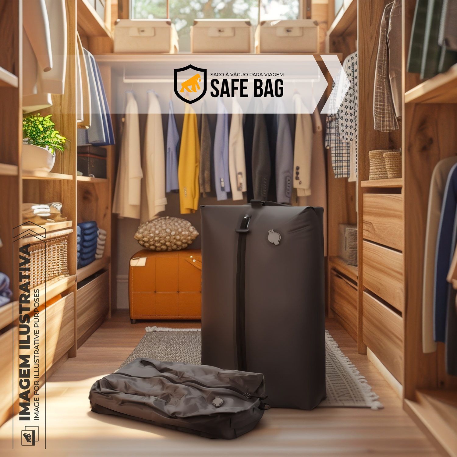 Saco à Vácuo para Viagem à Prova d’Água com Vedação Hermética - Grande - Safe Bag - Gshield - foto 8