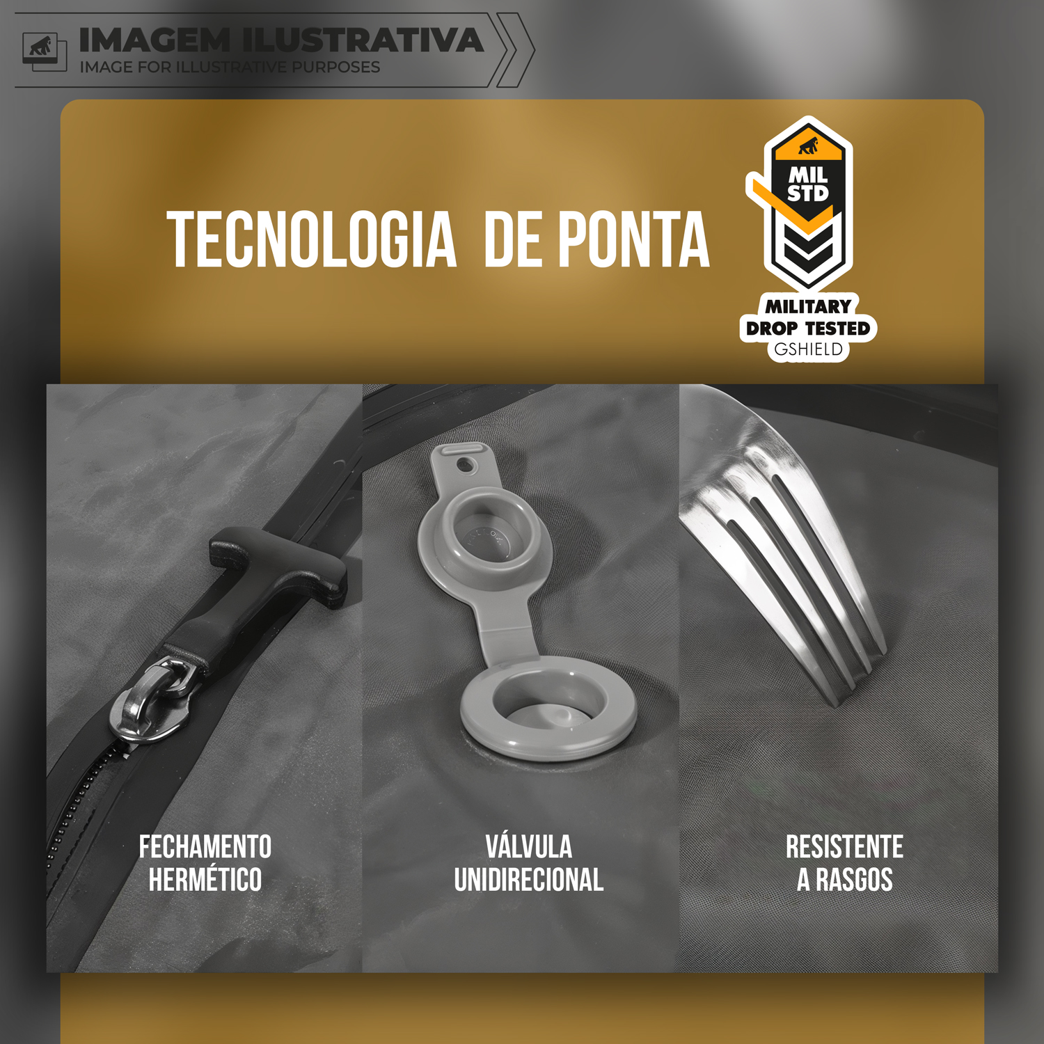 Saco à Vácuo para Viagem à Prova d’Água com Vedação Hermética - Grande - Safe Bag - Gshield - foto 3