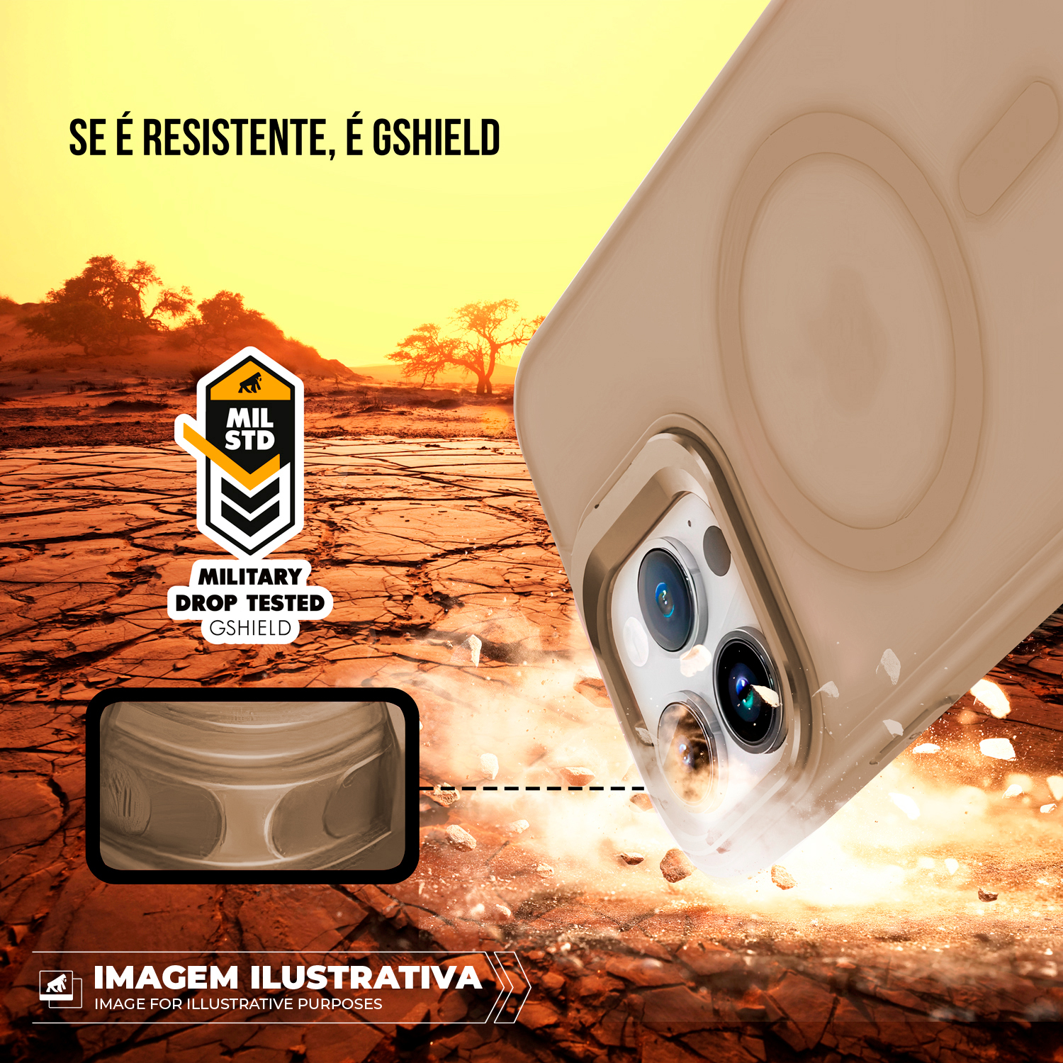Capa para iPhone 16 Pro Max - MagSafe Titanium Desert - Gshield