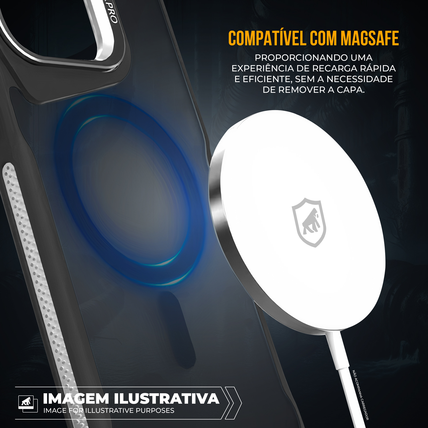 Capa para iPhone 16 - MagSafe Venom - Cinza - Gshield
