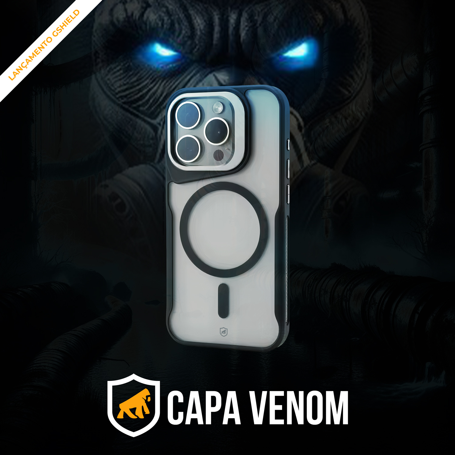 Capa para iPhone 16 - MagSafe Venom - Preta - Gshield