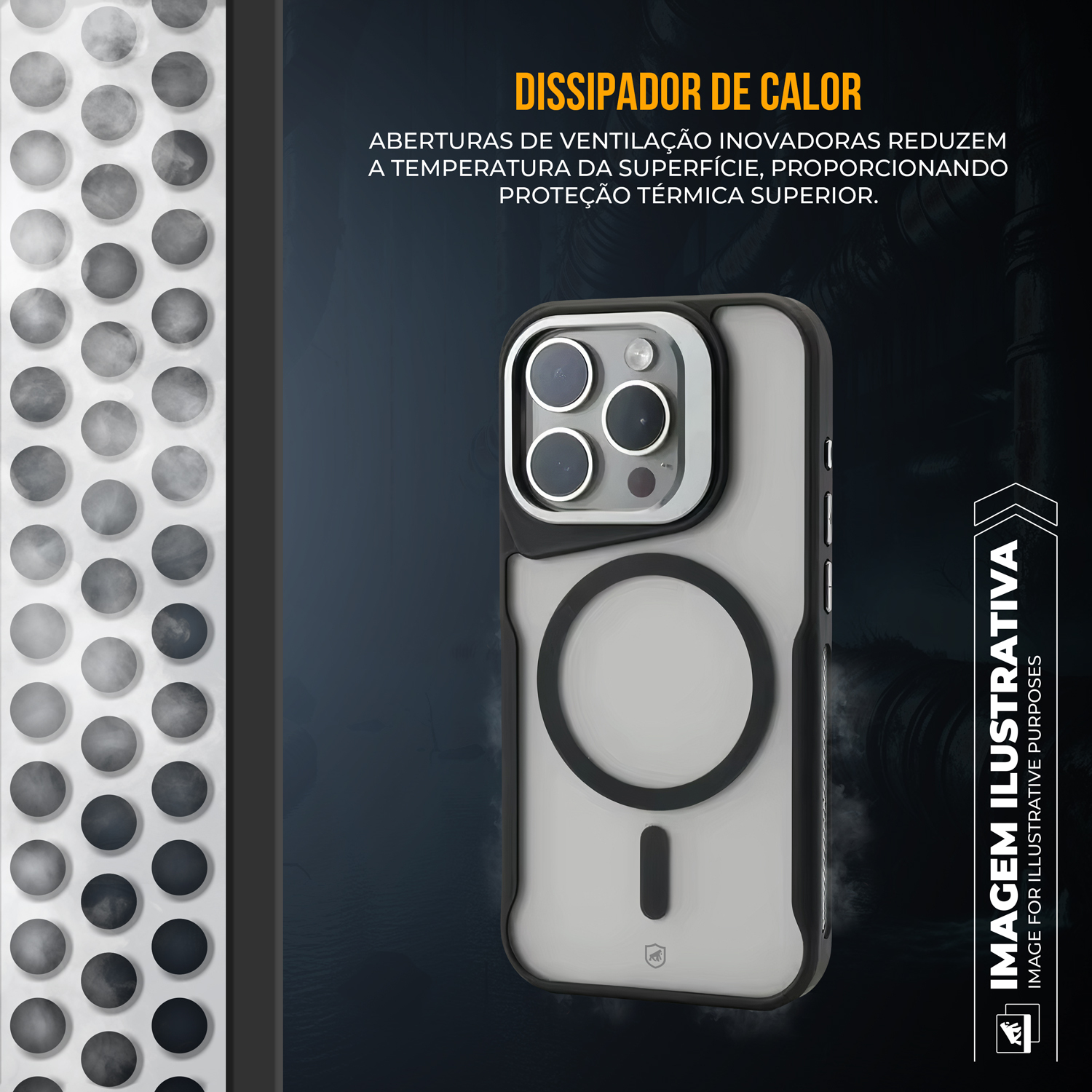 Capa para iPhone 16 - MagSafe Venom - Preta - Gshield