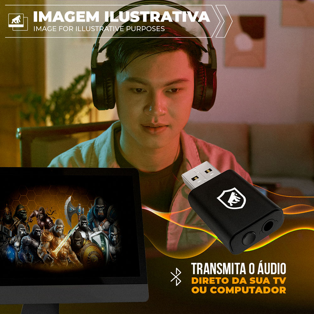 Adaptador Receptor de Áudio Bluetooth P2 - T10 - Gshield - foto 4