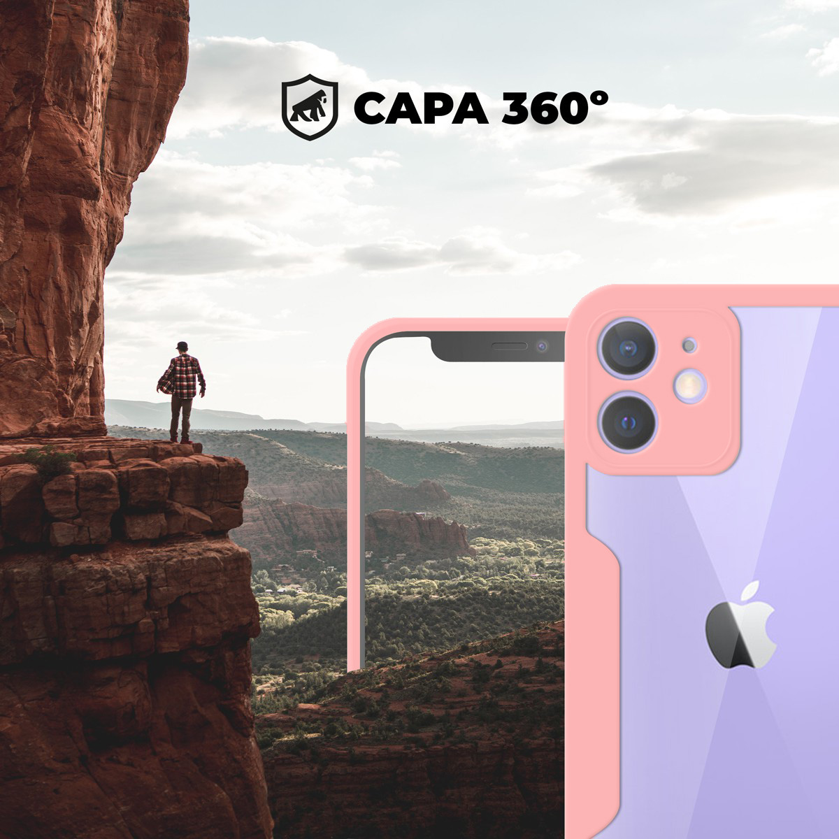 Capa 360 Rosa para iPhone - Frente e Verso - Gshield - foto 6