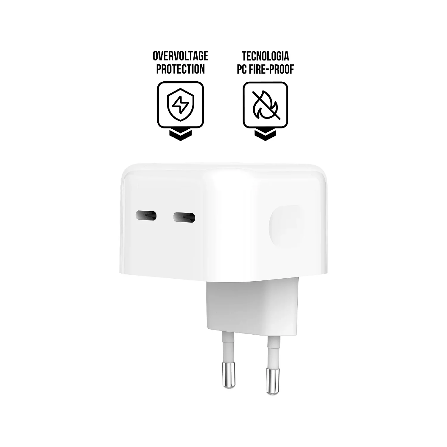 REEMBALADO - Carregador de Parede Turbo Duplo Tipo C - até 35W