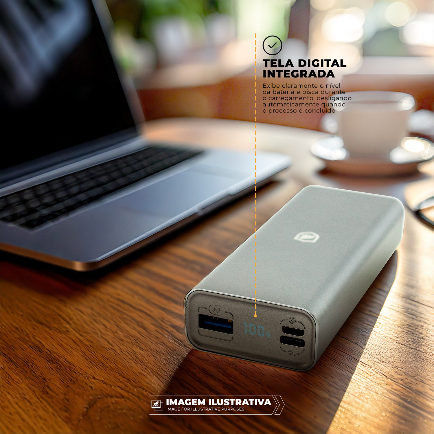 Carregador Portátil Turbo 10.000 mAh 45W - Bateria Externa para Notebook, MacBook e Celular com Saída Tipo-C e USB-A - Powerstation - Gshield