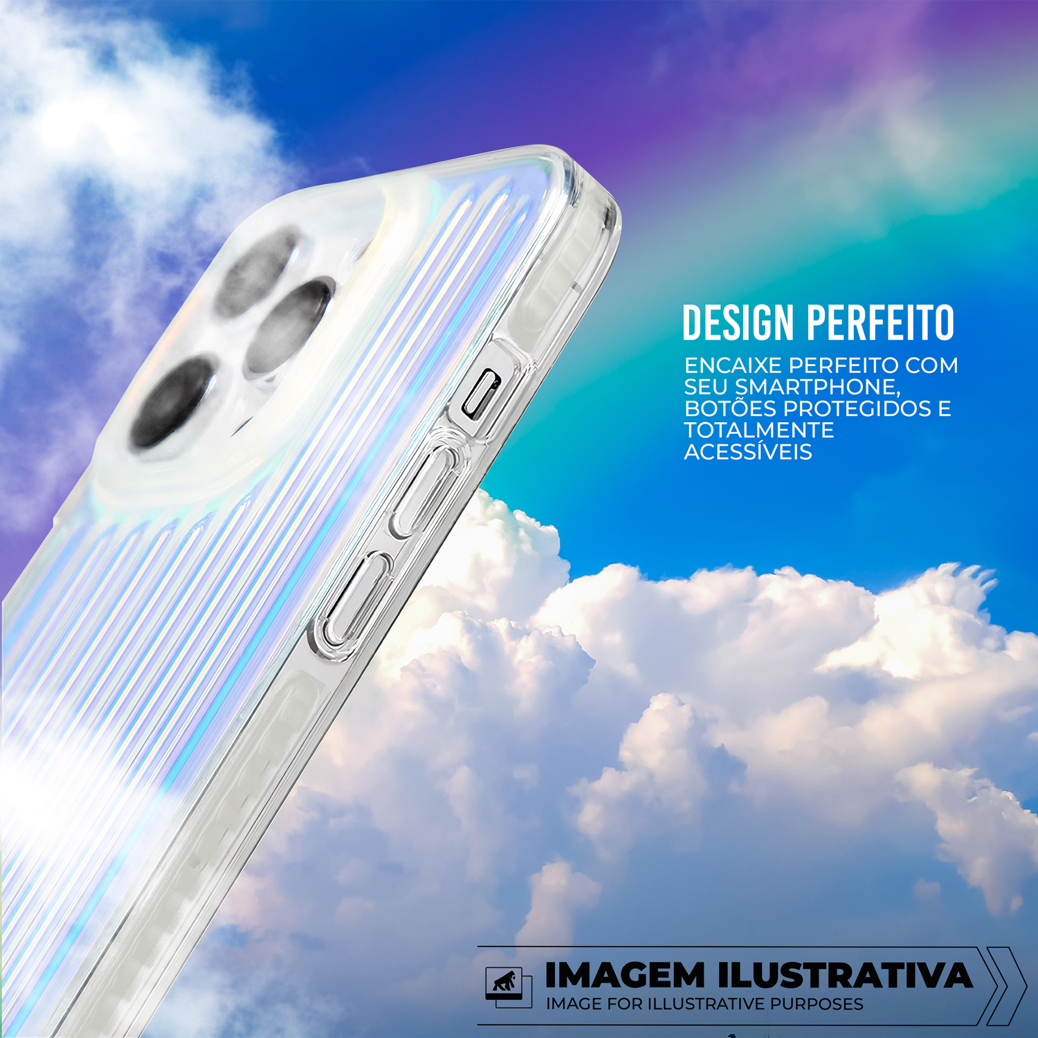 Capa para iPhone 16 - Magsafe Rainbow Transparente - Gshield