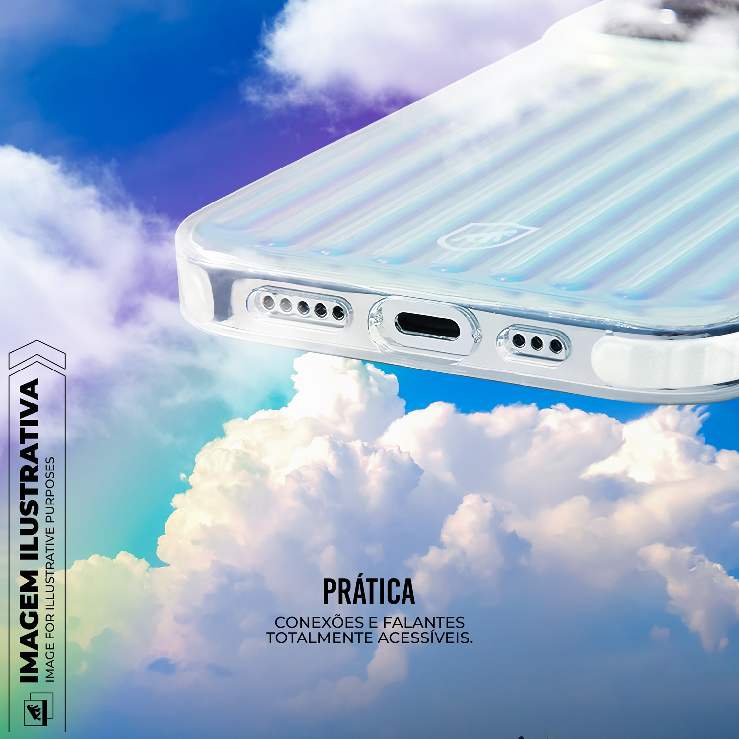 Capa para iPhone 16 - Magsafe Rainbow Transparente - Gshield