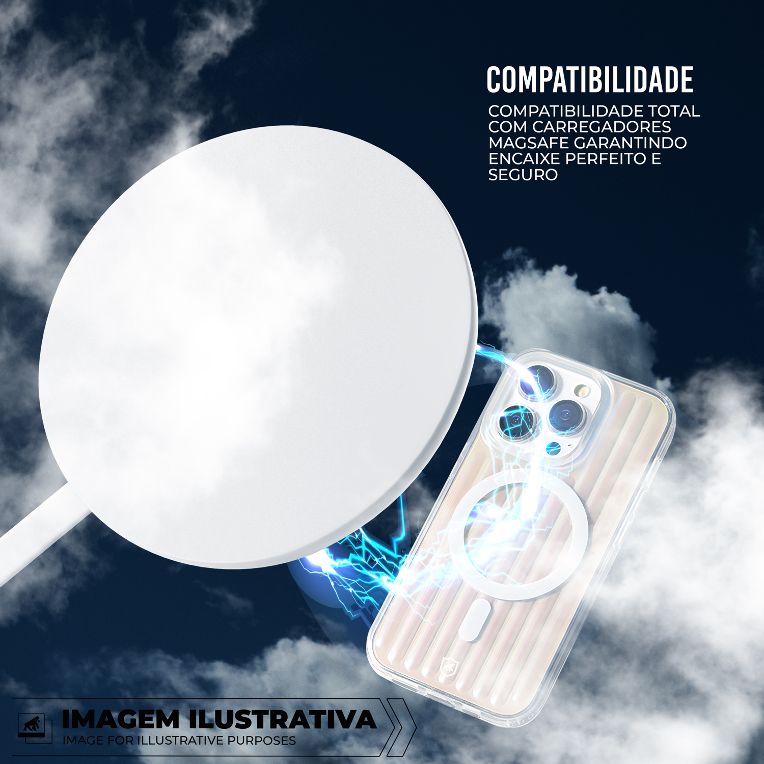 Capa para iPhone 16 - Magsafe Rainbow Transparente - Gshield