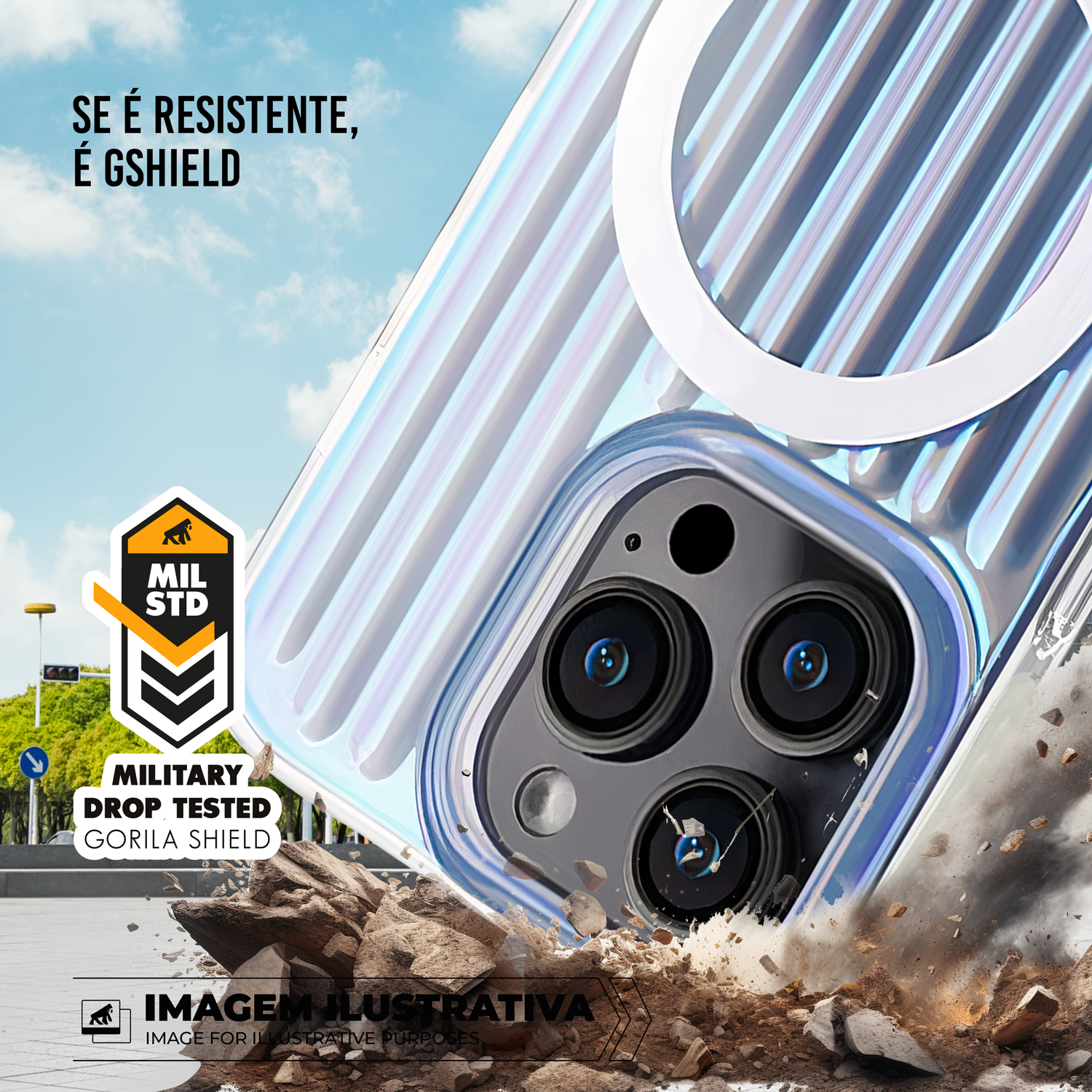 Capa para iPhone 16 - Magsafe Rainbow Transparente - Gshield