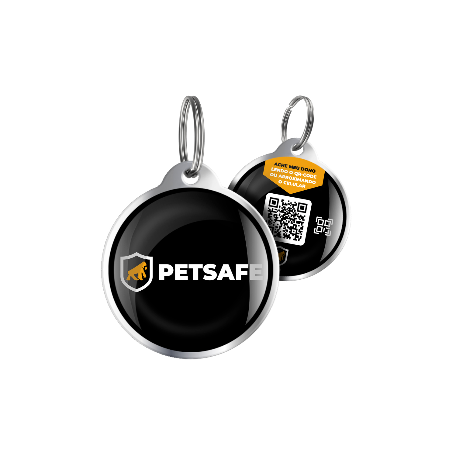 Kit 2 Unidades - Pingente Tag de Identificação para Coleira de Cães e Gatos com QRCode - PetSafe - Gshield - foto 2