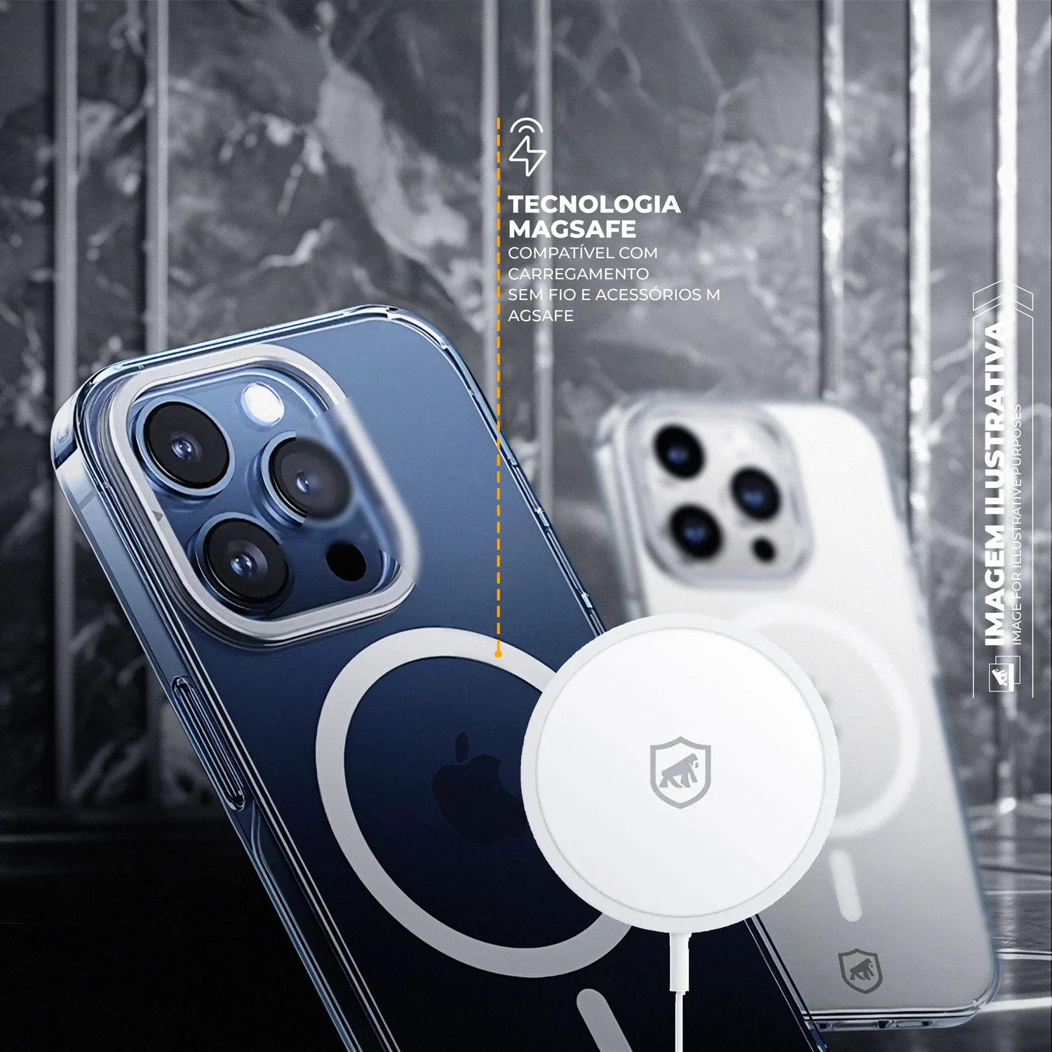 Capa para iPhone 14 Pro Max - MagSafe Crystal Armor Stand - NÃO AMARELA - Gshield