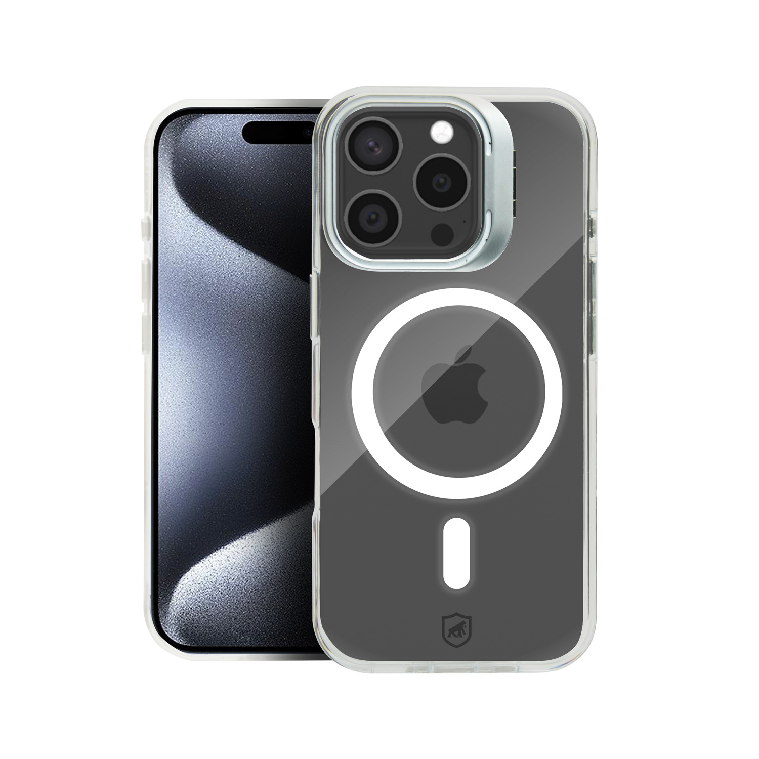 Capa para iPhone 15 Pro - MagSafe Crystal Armor Stand - NÃO AMARELA - Gshield