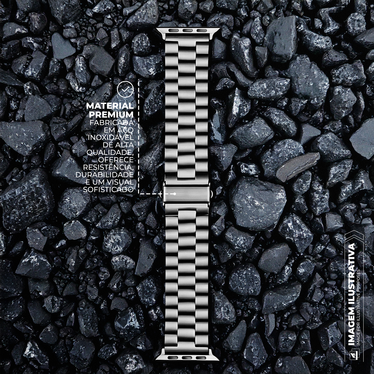 Pulseira para Apple Watch 38 / 40 / 41 MM - Metal Armor - Prata - Gshield