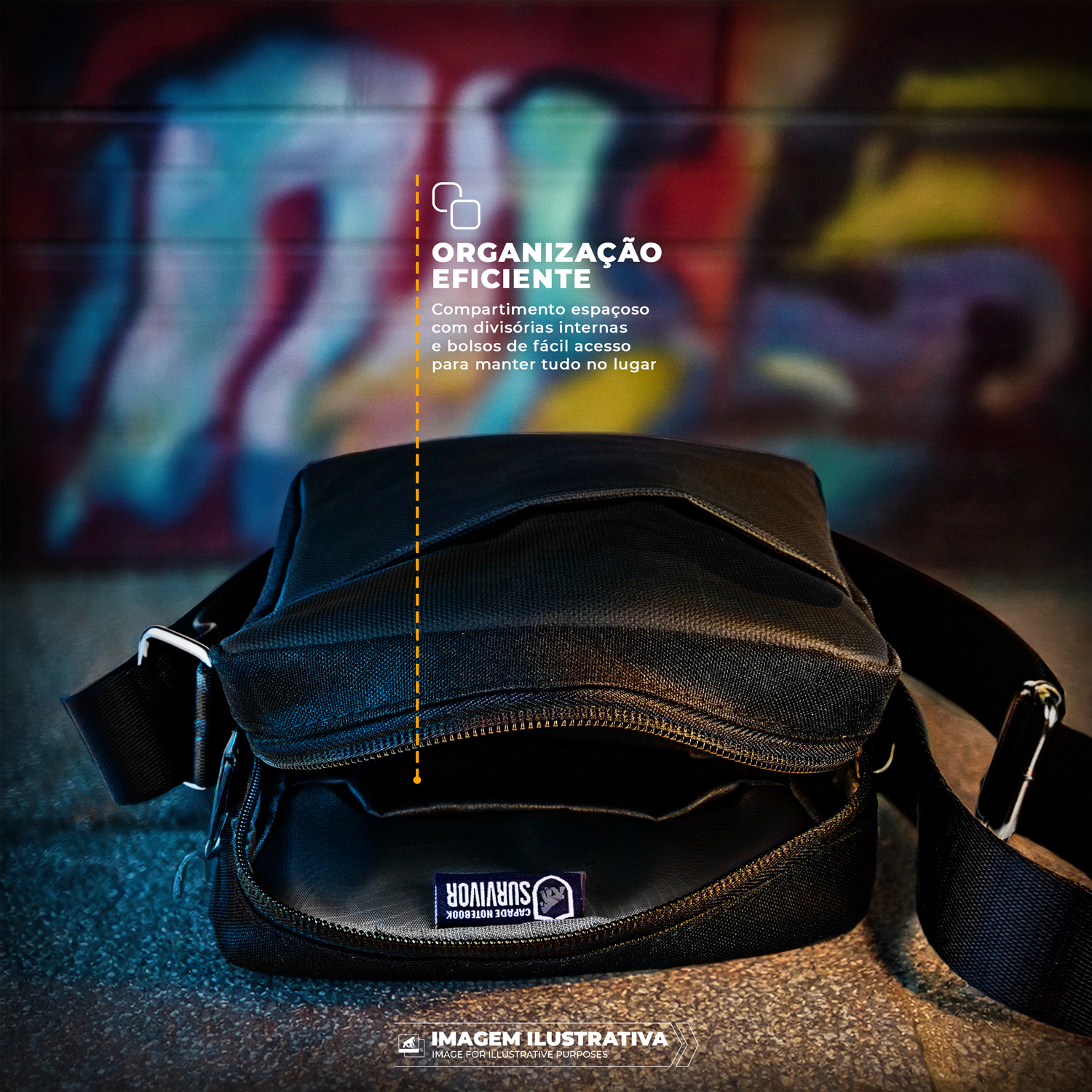Shoulder Bag Transversal | Bolsa Compacta Unissex Antifurto - Symetric - Gshield - foto 3