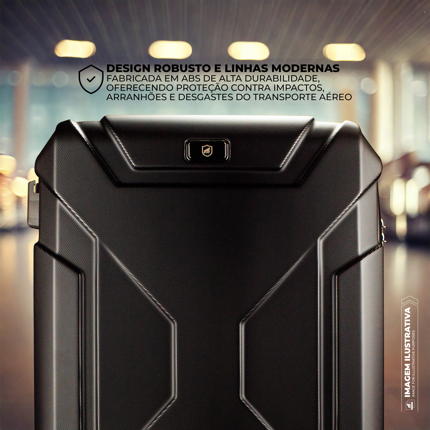 Mala de Bordo 20” com Porta-Copos Retrátil, Antifurto e Rodas 360° - Discovery - Gshield - foto 2