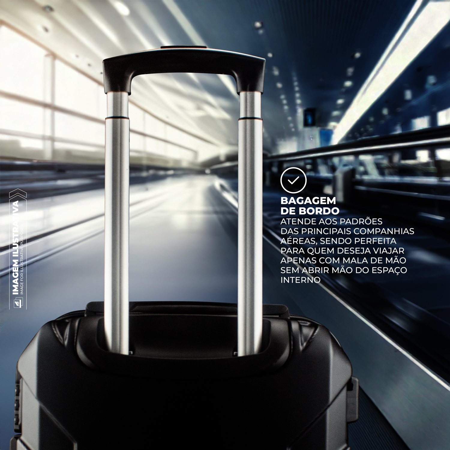 Mala de Bordo 20” com Porta-Copos Retrátil, Antifurto e Rodas 360° - Discovery - Gshield - foto 6