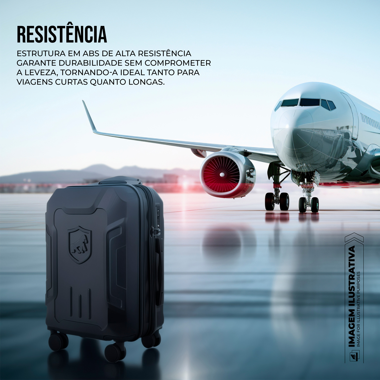 Mala de Bordo 20" com Compactação a Vácuo - Bagagem de Mão Resistente, Expansível e com Cadeado Antifurto - Survivor - Gshield - foto 5